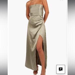 Petal & Pup Kara Strapless Stretch Satin Gown